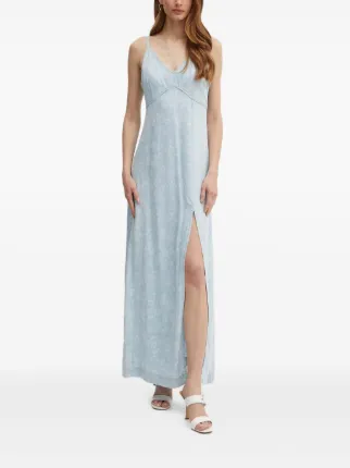 guess light blue dress Guess Zip Ribbed Mini Dress