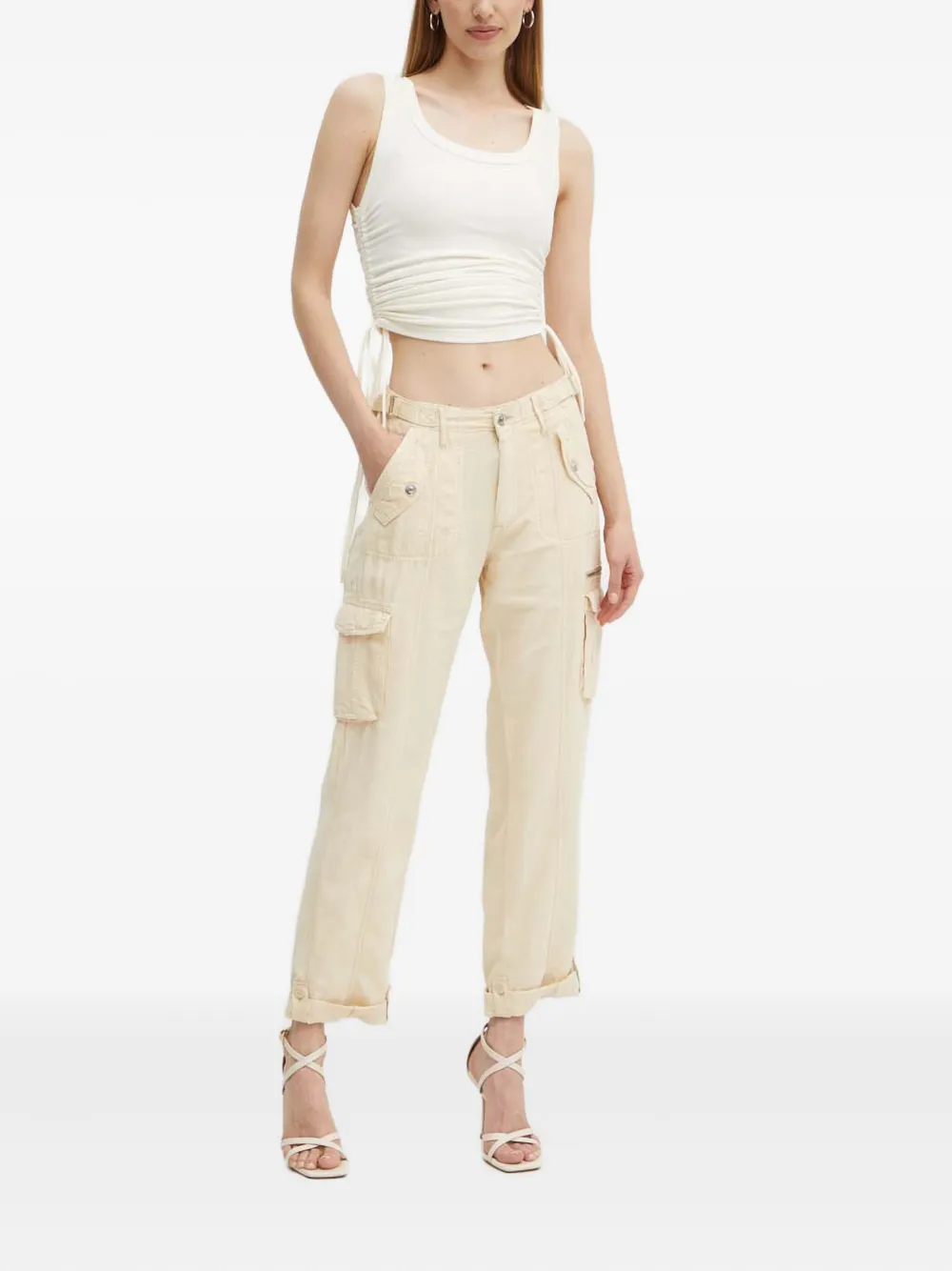 GUESS USA side-strap cargo trousers - Beige