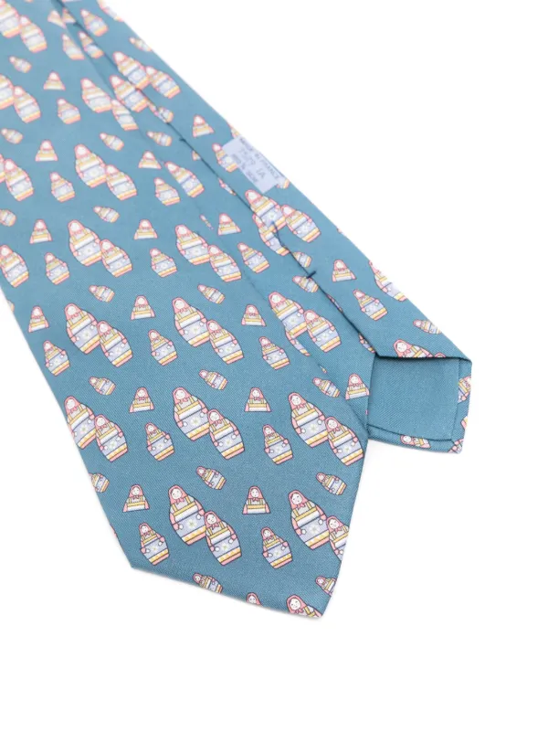 Hermès Pre-Owned 2000s プリント ネクタイ | ブルー | FARFETCH JP