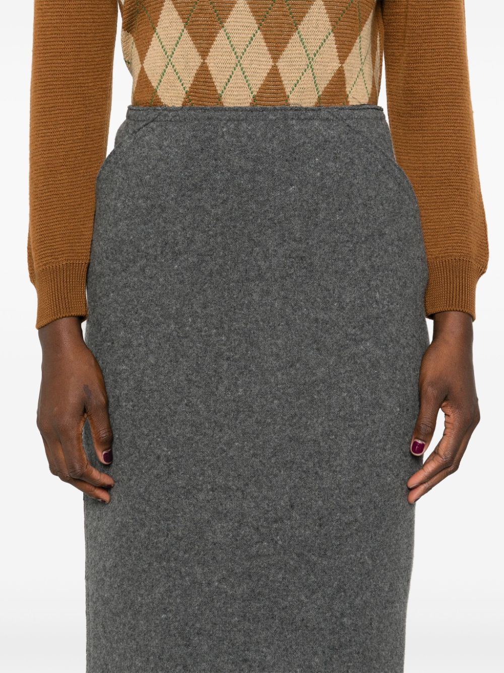 Shop N°21 Felted Mini Skirt In Grau