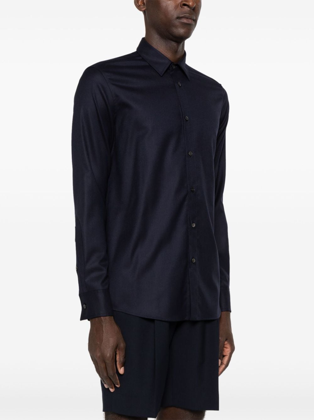 Shop Valentino Classic Collar Shirt In Blue