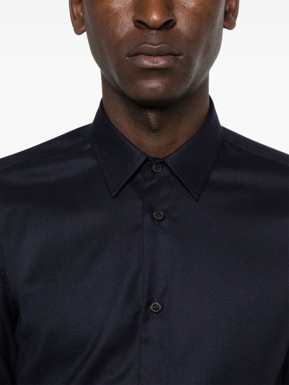 Shop Valentino Classic Collar Shirt In Blue