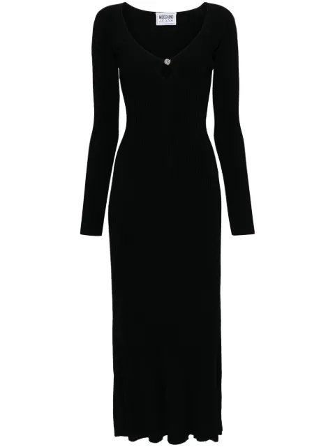 MOSCHINO JEANS ribbed-knit maxi dress 242K1A04868205 - 0