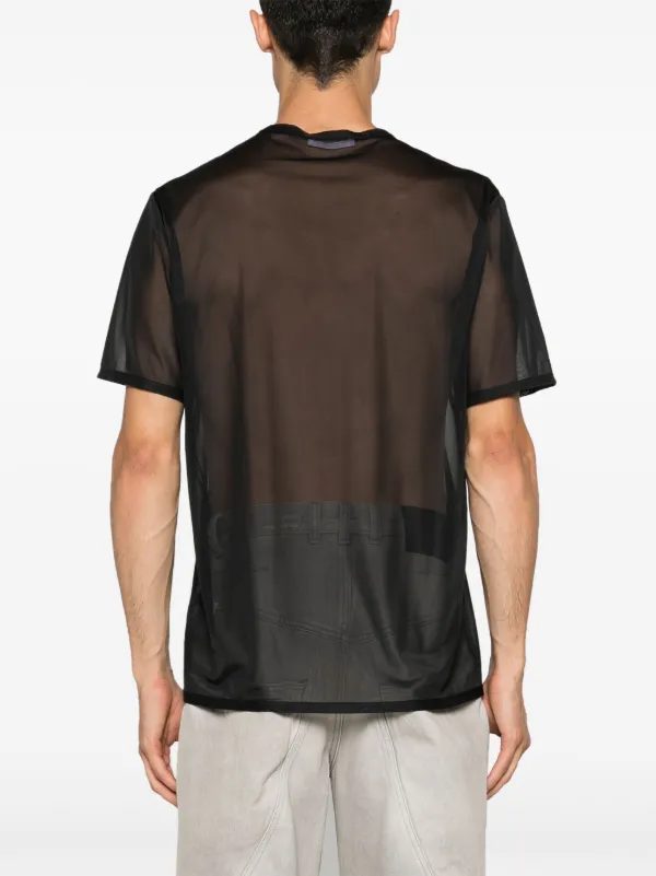 Helmut Lang ロゴ シアーTシャツ | ブラック | FARFETCH JP