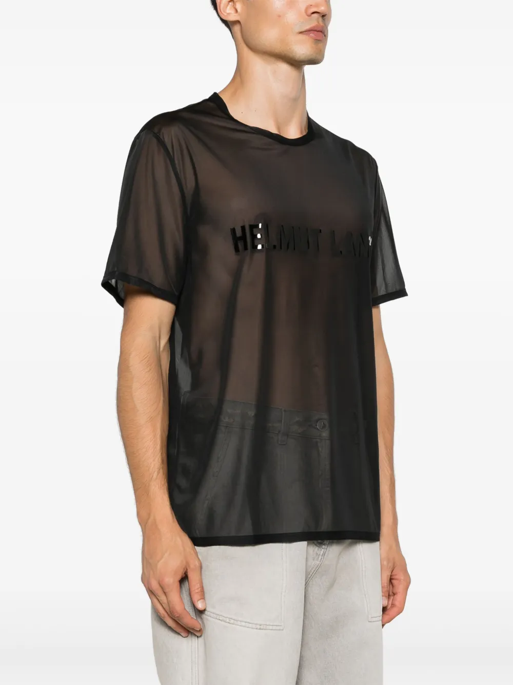 Helmut Lang ロゴ シアーTシャツ | ブラック | FARFETCH JP