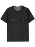 Helmut Lang logo-appliqué sheer T-shirt - Black