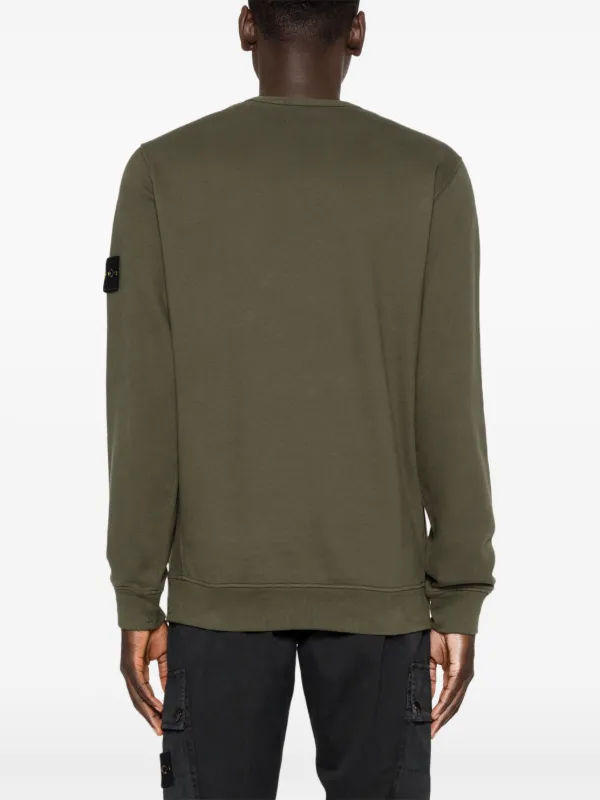 Stone Island Compass badge Cotton Sweatshirt Green FARFETCH UK