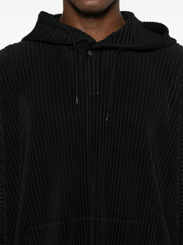 Homme Plissé Issey Miyake Mc June Plissé Hooded T-shirt | Black