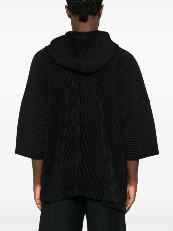 Homme Plissé Issey Miyake Mc June Plissé Hooded T-shirt | Black