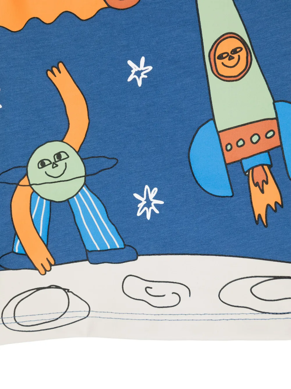 Stella McCartney Kids Katoenen T-shirt met logoprint Blauw