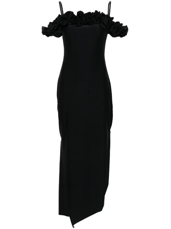 blue dress for baby girl Coperni Black Ruffle Midi Dress main image 0