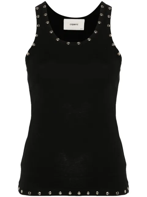 Coperni logo-embroidered studded tank top