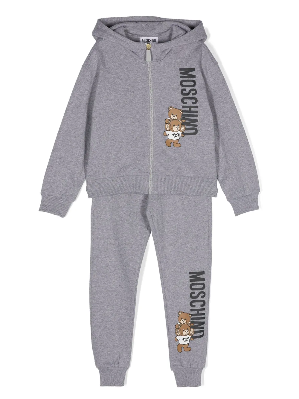 Moschino Kids Teddy Bear-print cotton tracksuit | Grey | Image 1