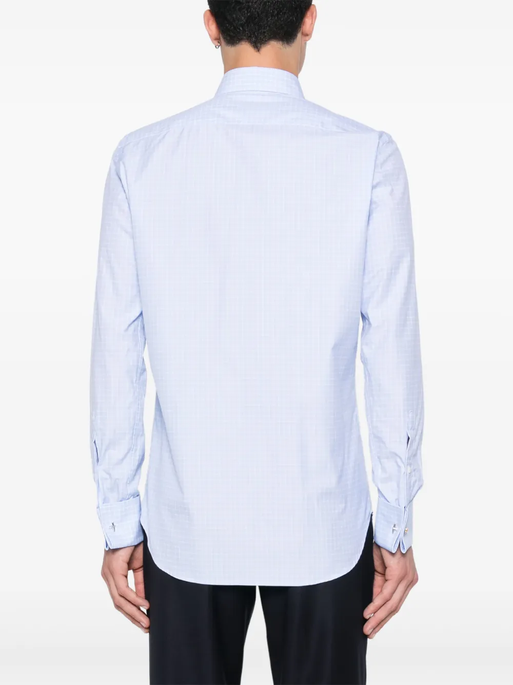 Canali Geruit overhemd Blauw