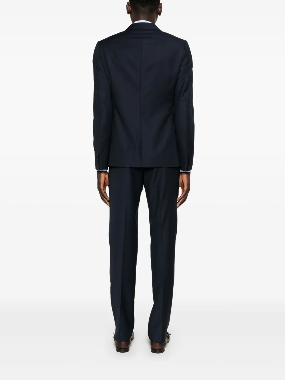 Zegna Wollen pak met enkele rij knopen Blauw