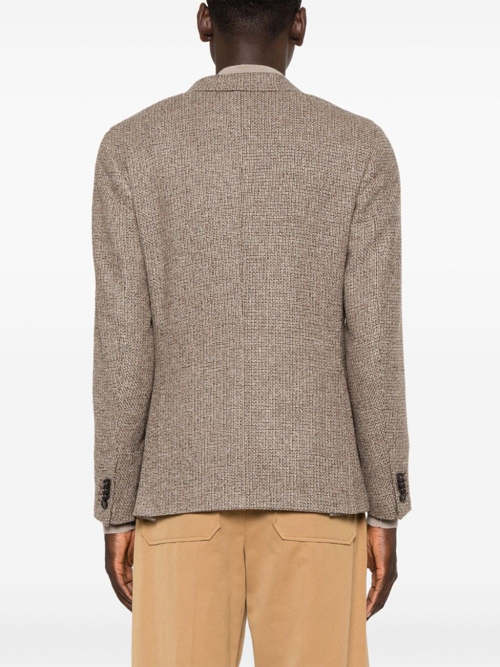 Shop Zegna Single-breasted Blazer In Neutrals