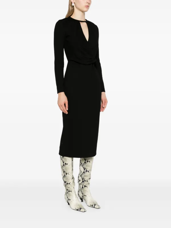 Giorgio Armani long-sleeve Midi Dress | Black | FARFETCH