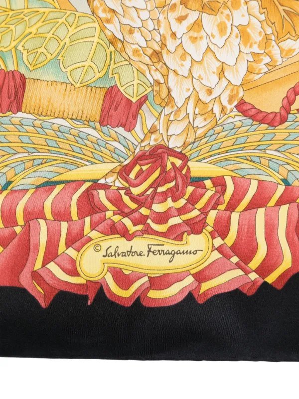 Ferragamo Pre-Owned 1970s プリント スカーフ | ブラック | FARFETCH JP