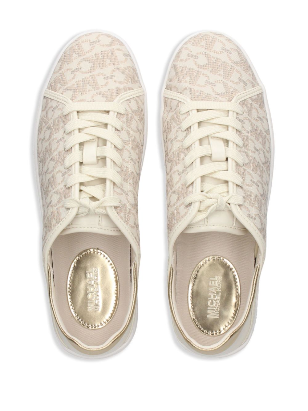 Michael Kors Keaton sneakers met monogrampatroon Beige