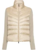 Moncler knitted-sleeve puffer jacket - Neutrals