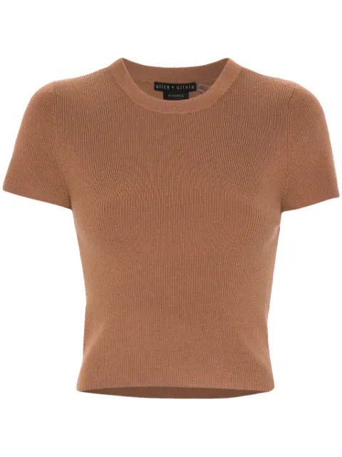 alice + olivia short-sleeve knitted top