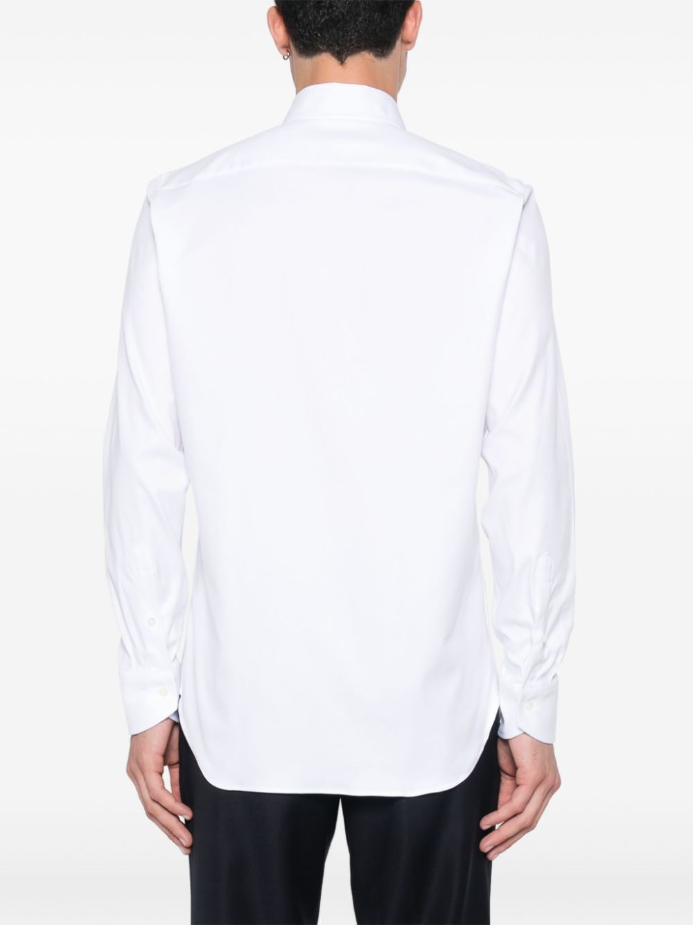 Shop Canali Twill Shirt In White