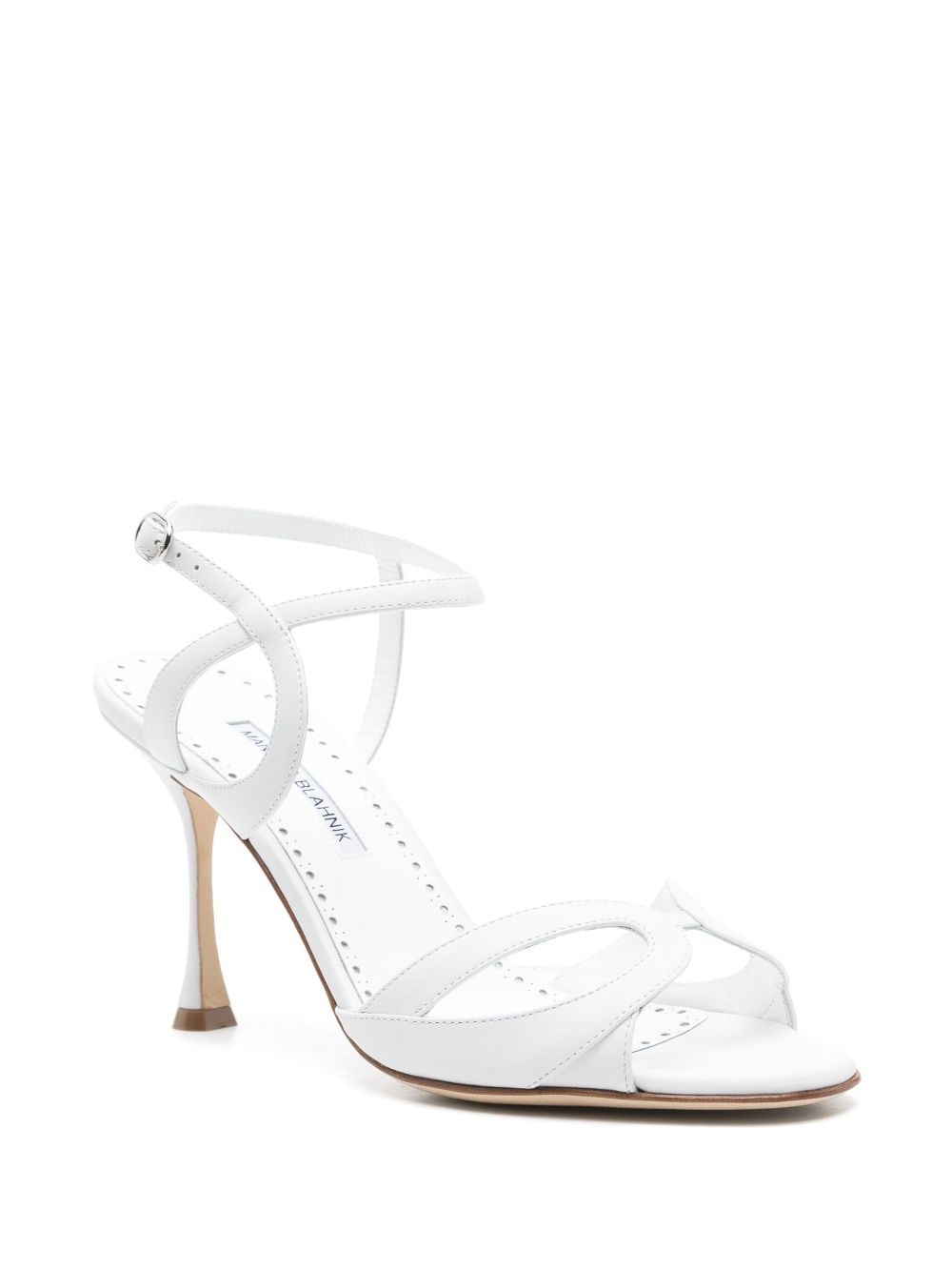 Manolo Blahnik 100mm Elfajrsan sandals White