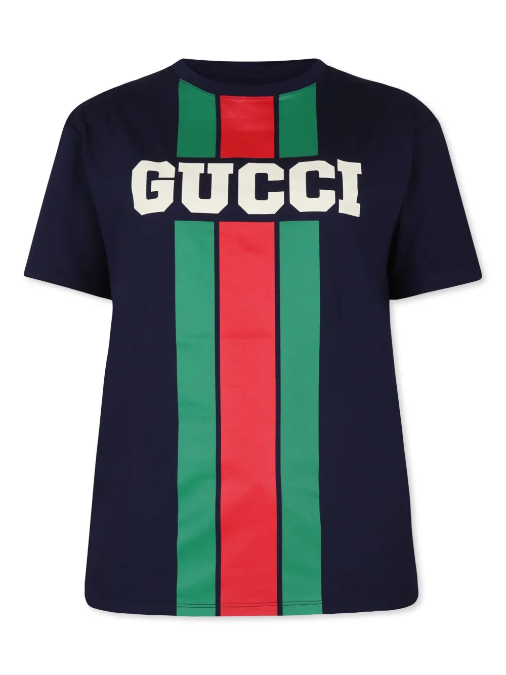 Gucci Logo Print Cotton T-shirt In 蓝色