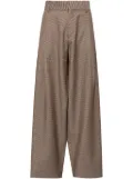 Kolor houndstooth-pattern wide-leg trousers - Brown