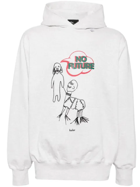Kolor graphic-print cotton hoodie