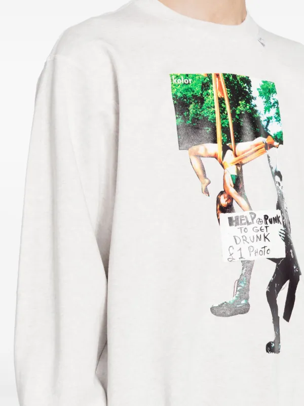 Kolor グラフィック スウェットシャツ | グレー | FARFETCH JP