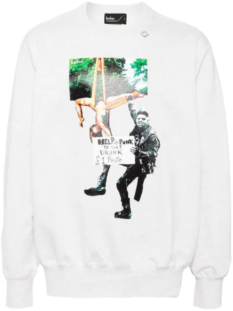 Kolor sweat en coton à imprimé graphique
