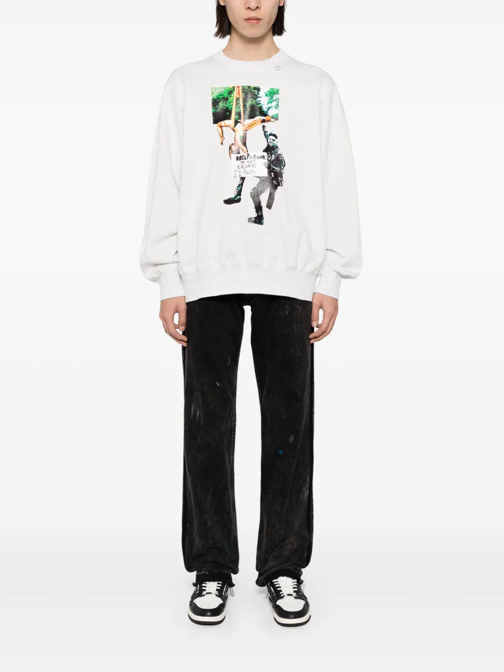 Kolor Katoenen sweater met print - Grijs