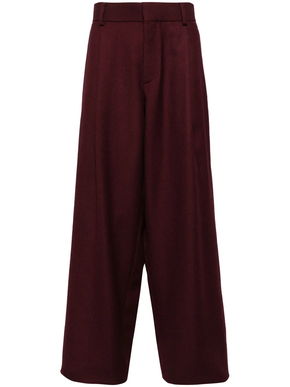 Kolor pleat-detail wide-leg trousers - Red