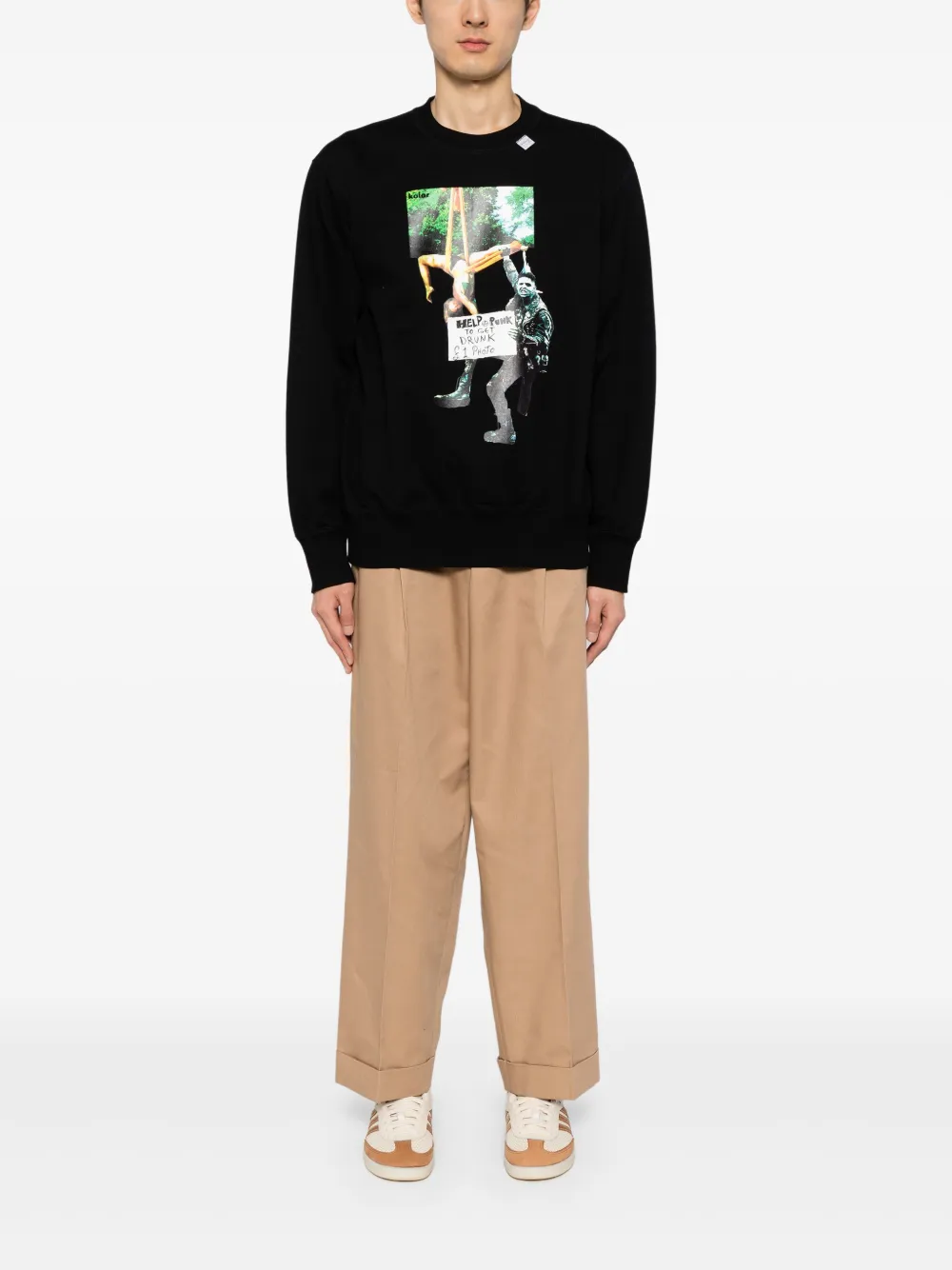 Kolor Sweater met print - Zwart