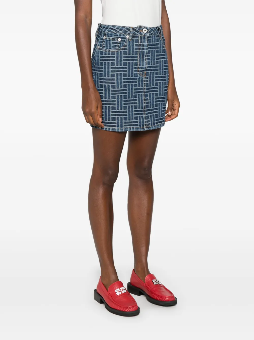 Kenzo Weave mini-rok Blauw