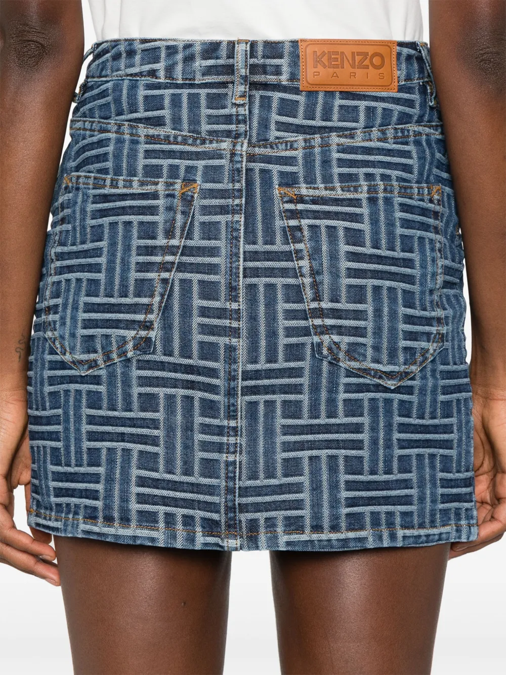 Kenzo Weave mini-rok Blauw