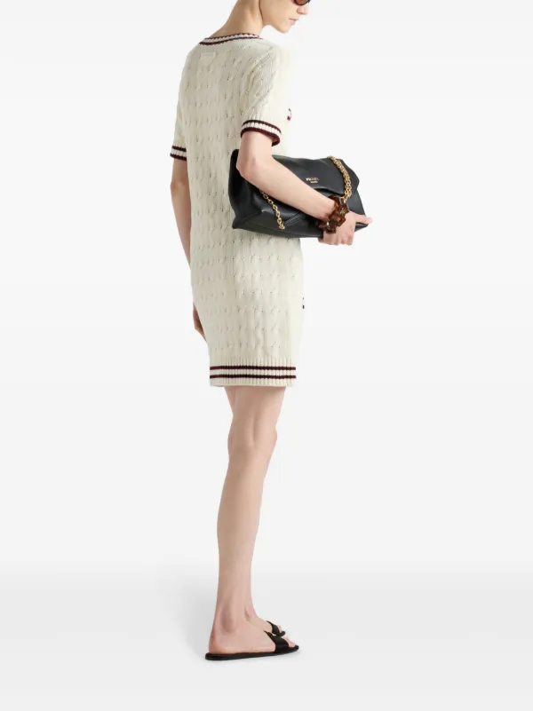 Prada ラウンドネック ニットミニドレス | ホワイト | FARFETCH JP