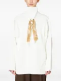 Kolor high-neck tie-detail sweater - White