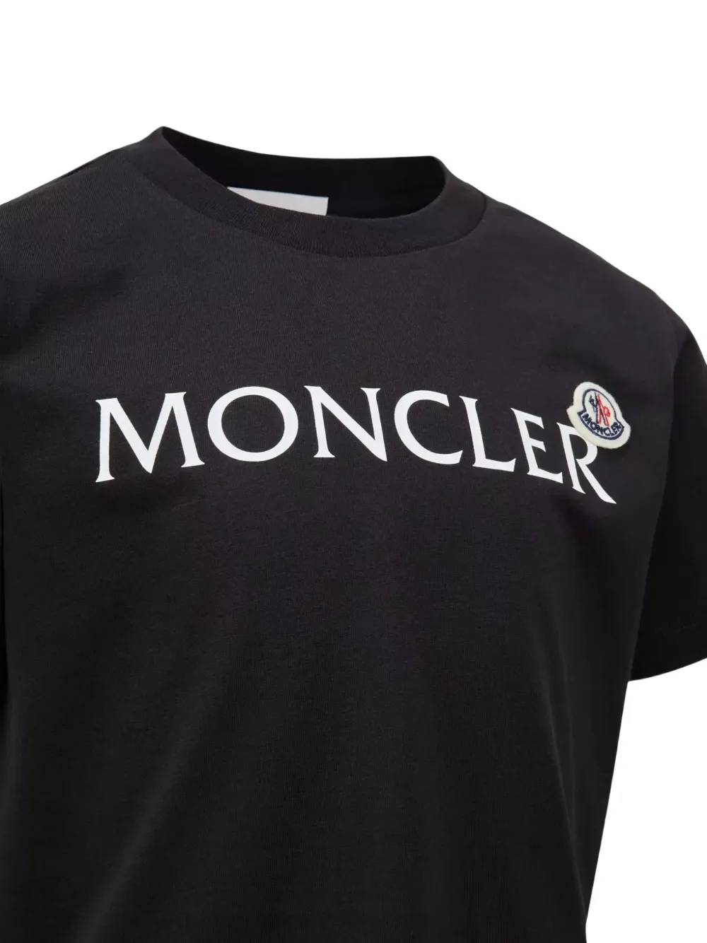 Moncler Enfant T-shirt met logoprint Zwart