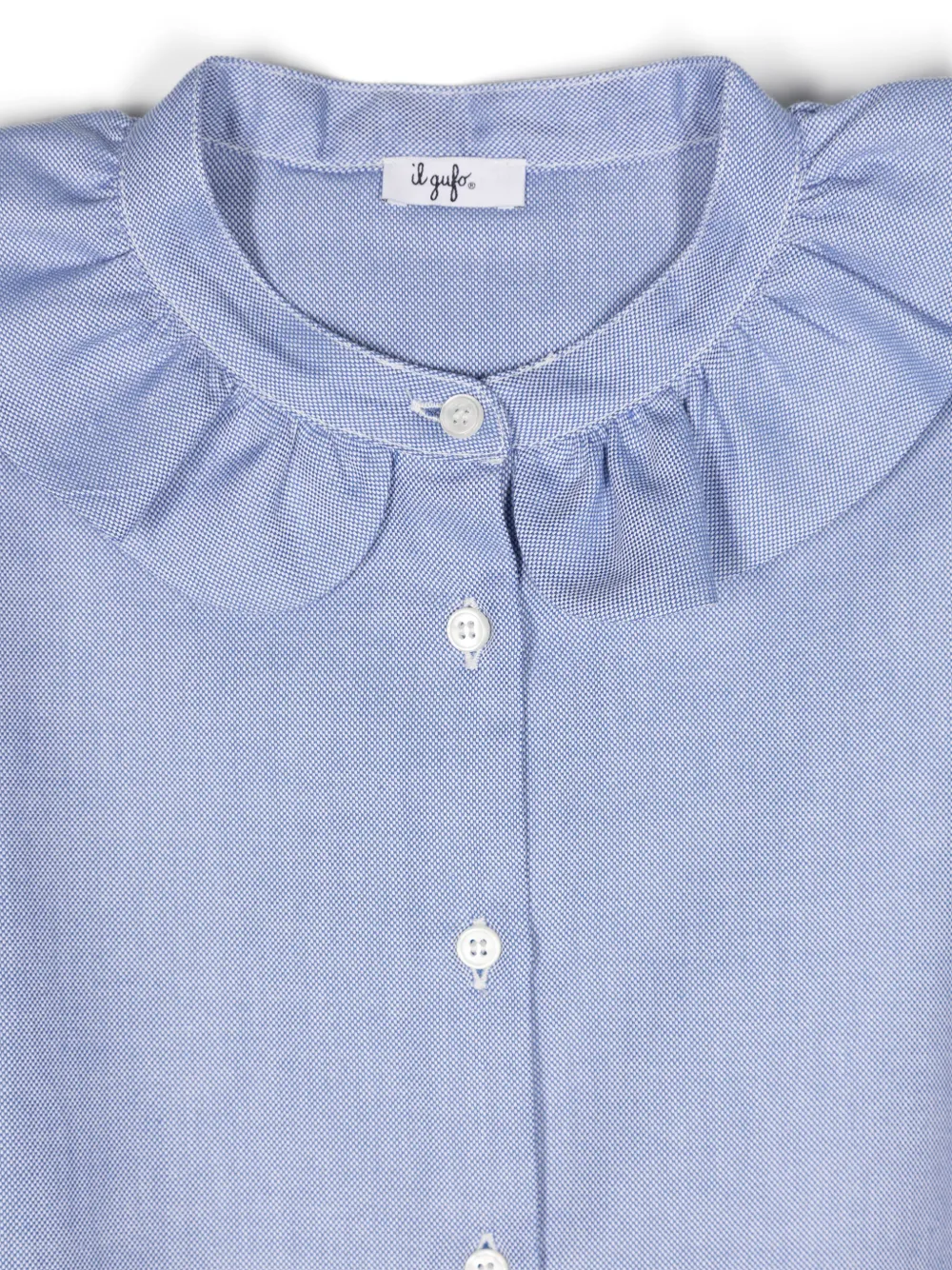 Il Gufo Shirt met ruchekraag Blauw