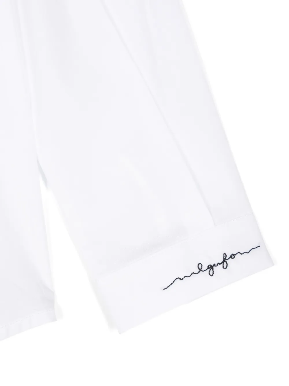 Shop Il Gufo Logo-embroidered Poplin Shirt In Weiss