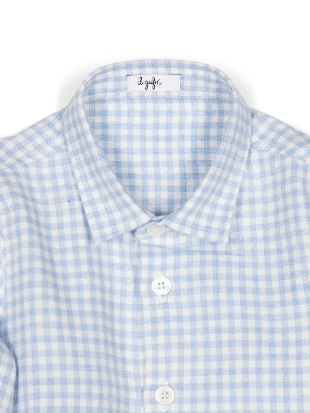 Il Gufo Geruit shirt Blauw