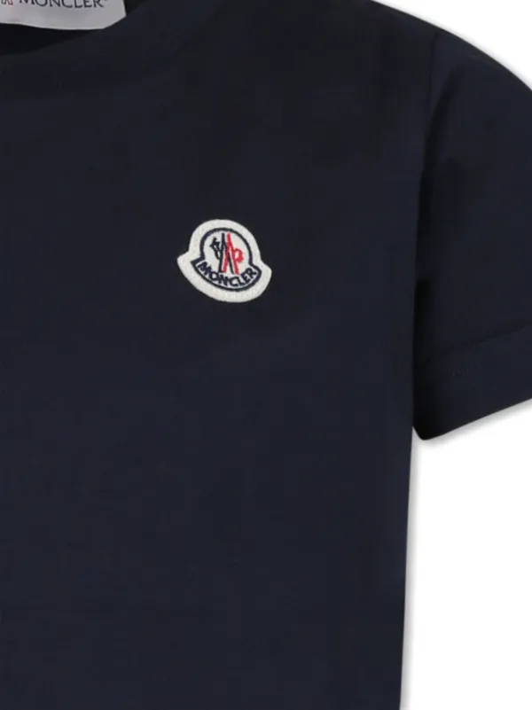 【関税込み】Moncler ブラック フロックロゴ コットン Tシャツ Moncler Cotton Logo-Trim T-Shirt | Harrods US