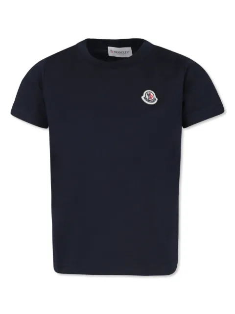 Moncler Enfant Camiseta com patch de logo