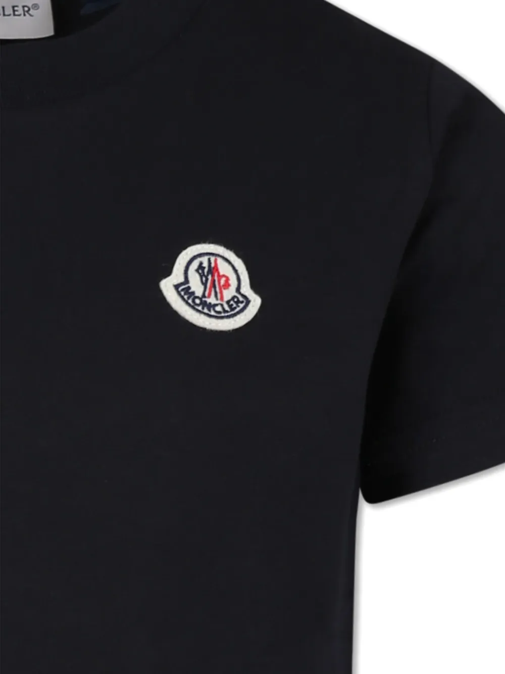 Moncler Enfant T-shirt met logoprint Zwart