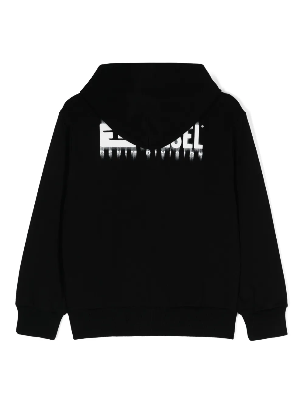 Diesel Kids Katoenen hoodie met logoprint - Zwart