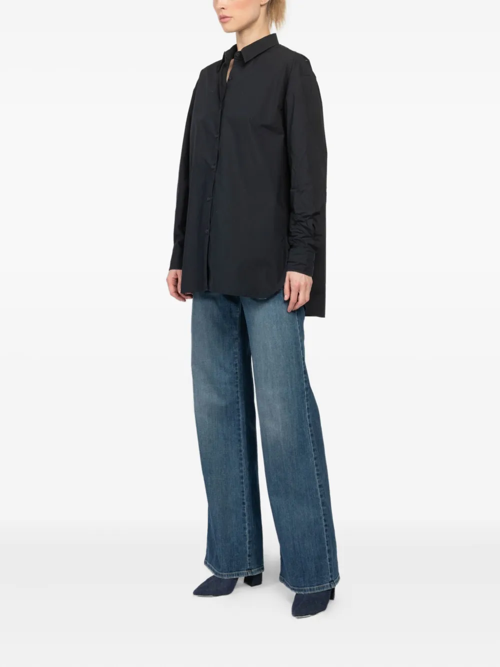 NILI LOTAN YORKE LONG-SLEEVE BUTTON-UP SHIRT