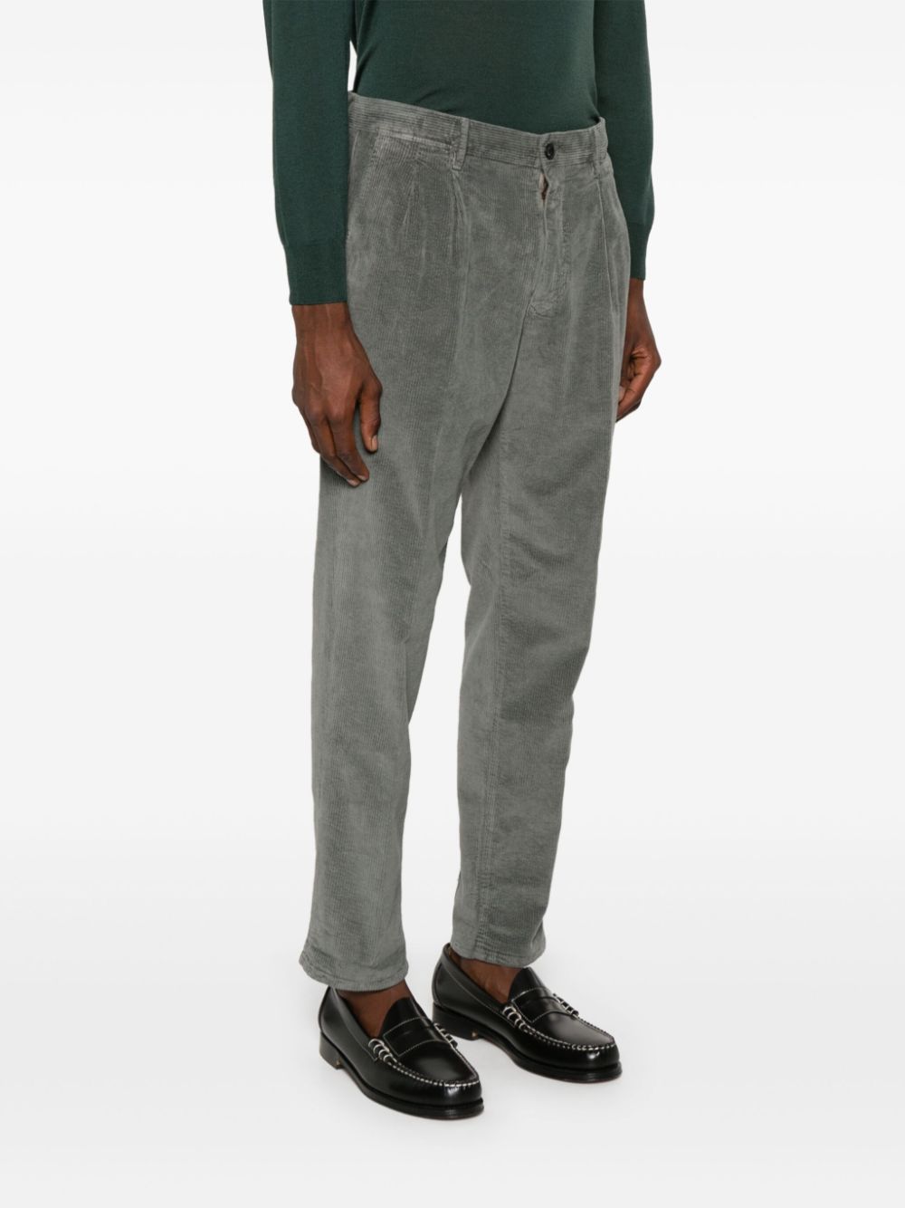 INCOTEX CORDUROY TAPERED-LEG TROUSERS 