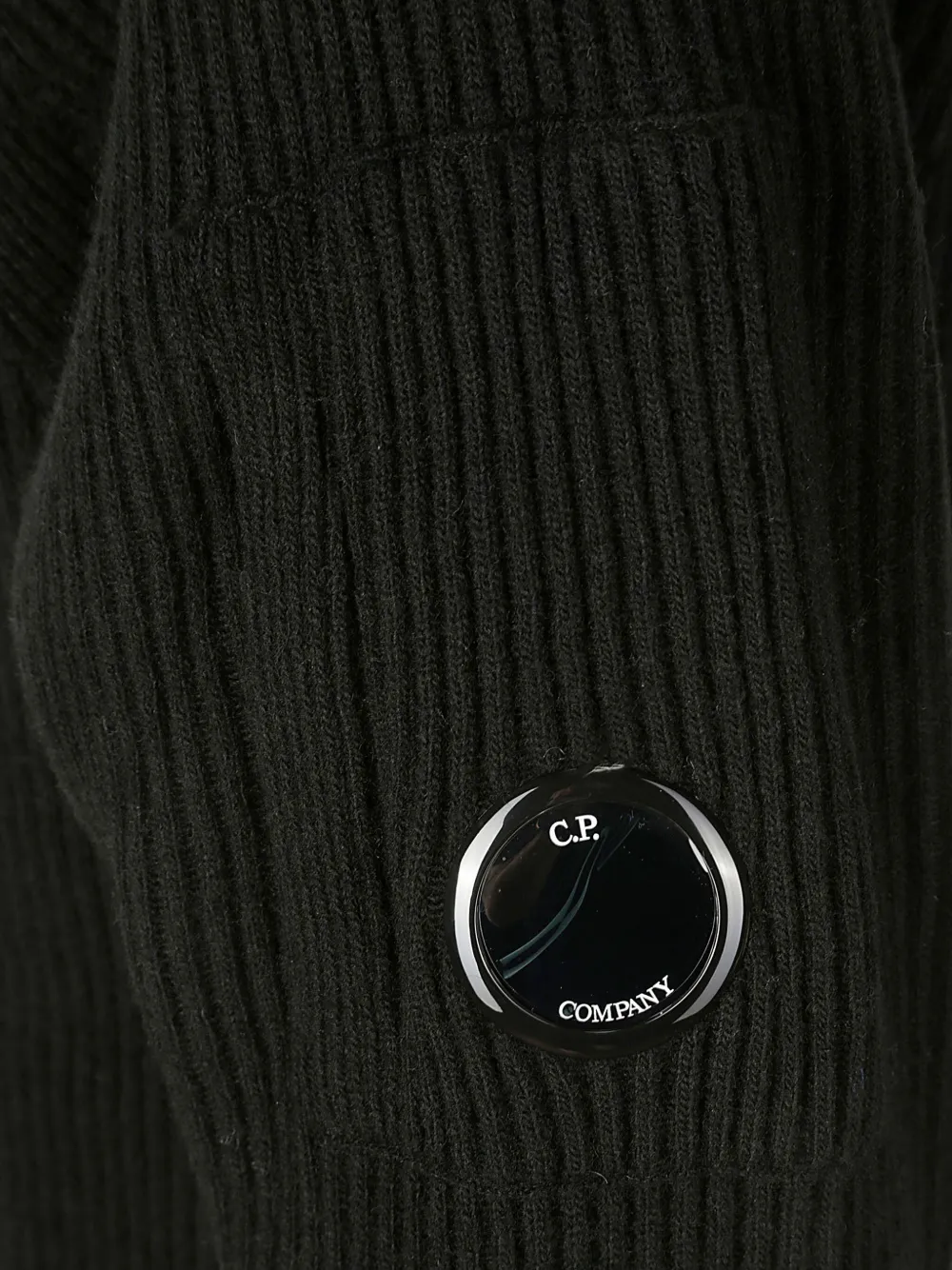 C.P. Company Geribbelde trui met Lens-detail Zwart